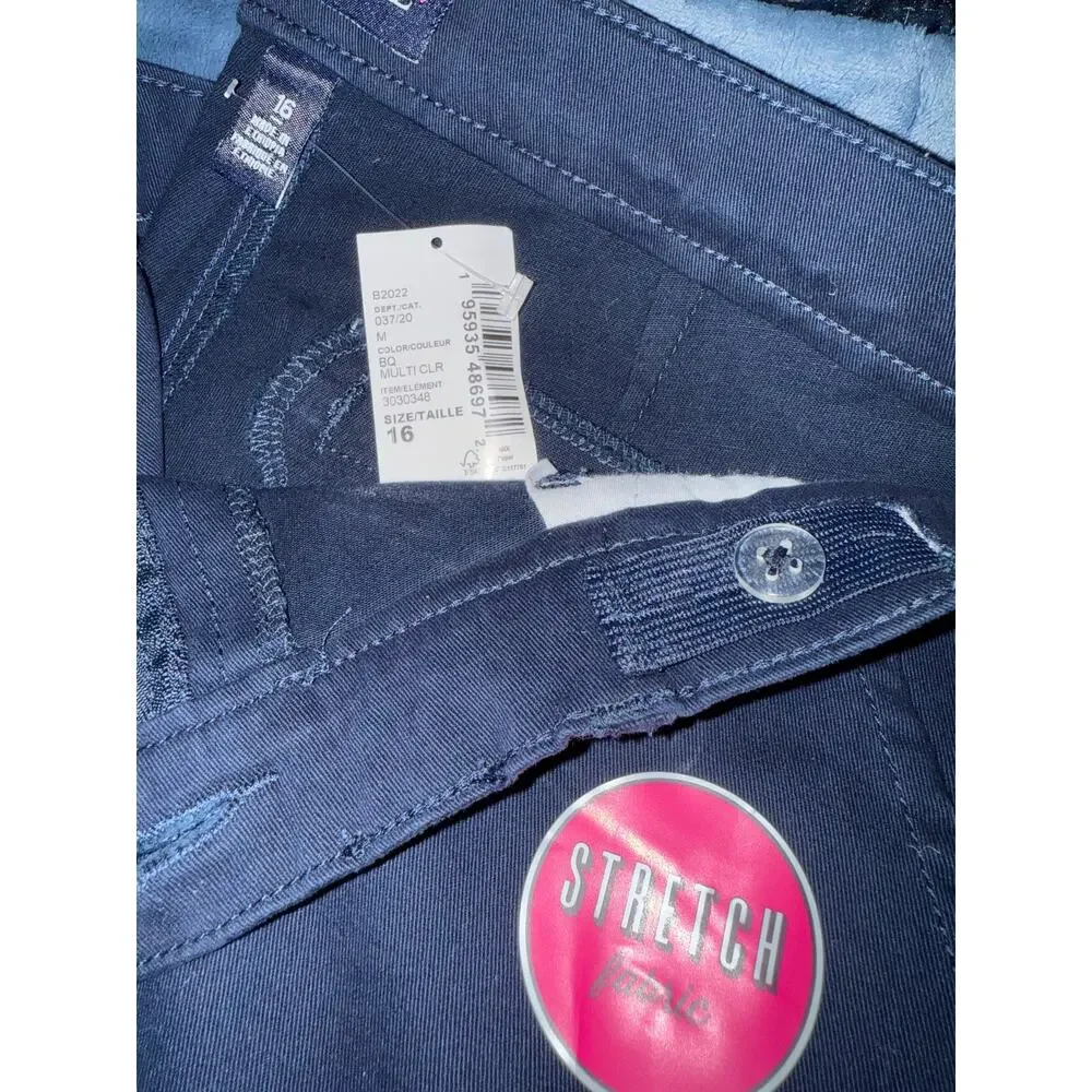 New NWT The Children's Place Girls' Navy Blue Skinny Chino Pants Youth Size 16